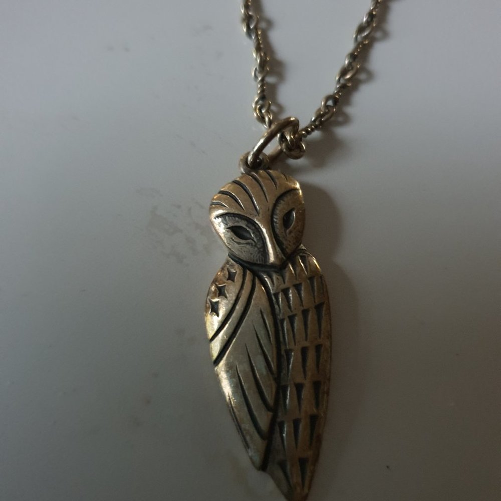 James Avery Retired Owl Pendant with Chain